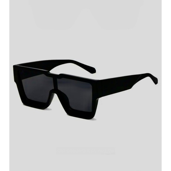 Black Sunglasses Large Oversized XL Square Lady Women Retro Vintage SHADZ - Picture 3 of 10